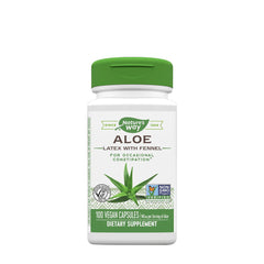 Nature's Way Aloe supplement bottle with fennel for digestive health, 100 vegan capsules.