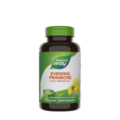 Nature's Way Evening Primrose Oil bottle, dietary supplement with GLA for skin and heart health.