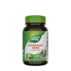 Nature's Way Eyebright herb bottle, 100 vegan capsules for eye health support and antioxidants.