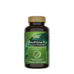 Nature's Way OsteoPrime Plus bottle for bone health and muscle function support, 120 tablets. Dietary supplement.