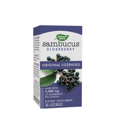 Nature's Way Sambucus Original Lozenges with elderberry, supports immune health and comes in a convenient package.
