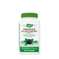 Nature's Way Siberian Eleuthero root supplement, promotes endurance, vitality, and stress management in vegan capsules.