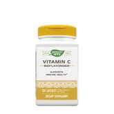 Nature's Way Vitamin C with Bioflavonoids supplement bottle, 100 capsules for immune health support.