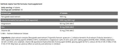 FA Xtreme Napalm Alpha Test ingredienser etikett