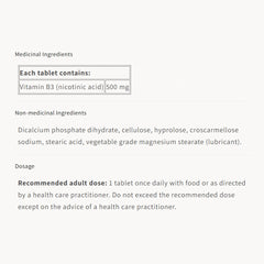 Natural Factors - Niacin 500mg - 90 Tabs