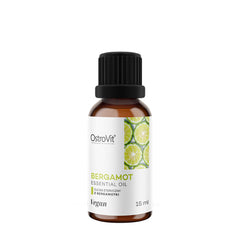 OstroVit Bergamot Essential Oil in a 15 ml bottle, vegetarian and vegan-friendly.