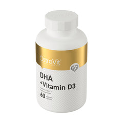 DHA + Vitamin D3 – 60 kapslar ingredienser etikett