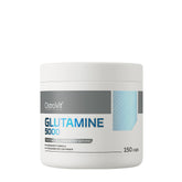 OstroVit Glutamine 5000 mg supplement container with 150 capsules for muscle recovery and immune support.
