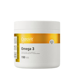 OstroVit Omega 3 supplement with 150 capsules, high-quality fish oil source for omega-3 fatty acids.