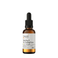 OstroVit Pharma Methyl B-Complex Kids drops in a dropper bottle for children's nutritional needs.