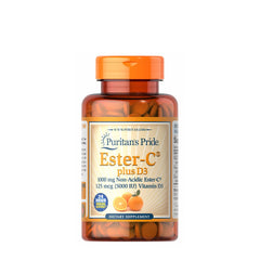 Puritan's Pride Ester-C Plus D3 baksida näringsfakta