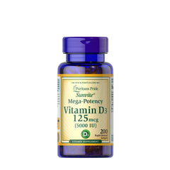 Puritan's Pride Vitamin D3 5000IU - öppen förpackning