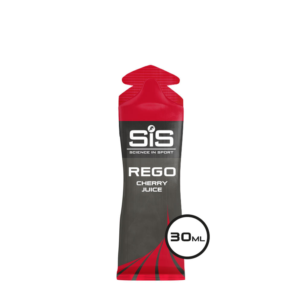 Science in Sport REGO Cherry Juice 30ml sachet for muscle recovery and performance support.