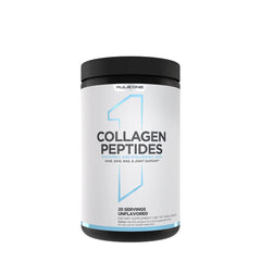 Rule One Collagen Peptides container, unflavored dietary supplement for hair, skin, nails, and joint support.