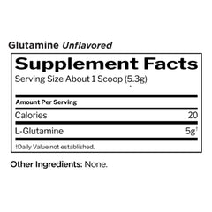 Rule One L-Glutamin baksida näringsfakta