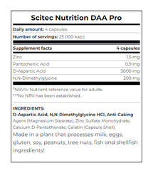 Scitec Nutrition DAA Pro öppen förpackning kapslar