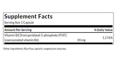 Pyridoxal-5-Phosphate Vitamin B6 baksida etikett