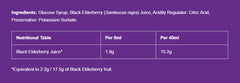 Sambucol Elderberry ingredienser etikett