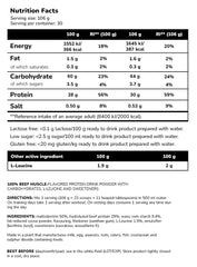 100% Beef Muscle – Nötköttsprotein baksida näringsfakta