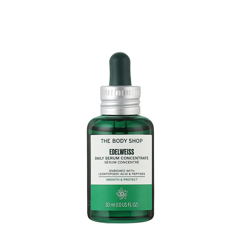 The Body Shop Edelweiss Daily Serum Concentrate, 30 ml, serum for all skin types, enriched with natural ingredients.
