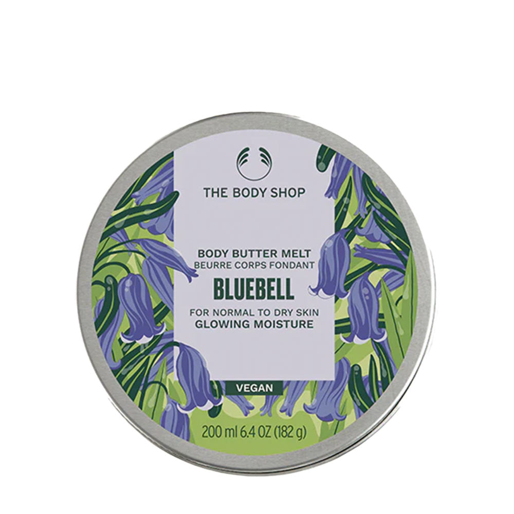The Body Shop Bluebell Body Butter, 200ml, vegan, floral scent, moisturizing cream for dry skin.