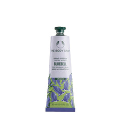 The Body Shop Bluebell Hand Cream in a floral tube, designed for normal skin with 48-hour hydration.