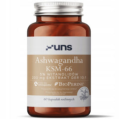 Uns - Ashwagandha KSM-66 + Bioperine 60 kapsler