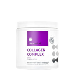 USA medical Collagen Complex powder, supports tissues, enriched with Vitamin C and hyaluronic acid, gluten-free, sugar-free.