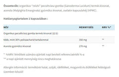 Organic Reishi 60 kapslar - baksida näringsfakta