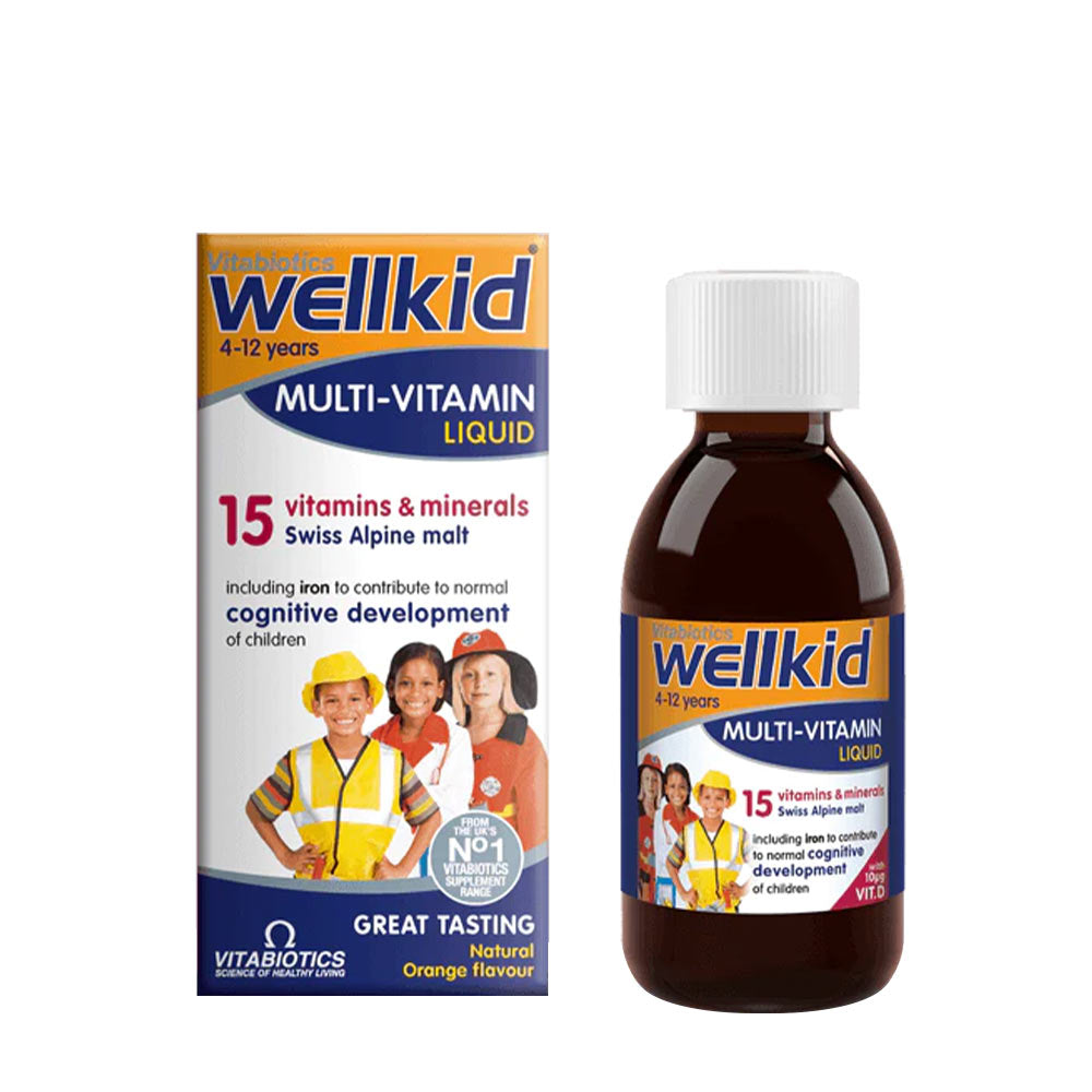 Wellkid Multi-Vitamin Liquid baksida näringsfakta