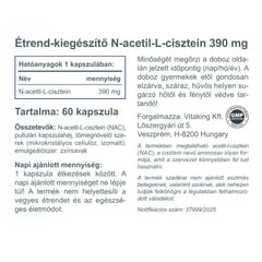 NAC – N-Acetyl-L-Cystein 390 mg ingredienser