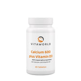 Vitaworld Calcium 600 Plus Vitamin D3 framsida