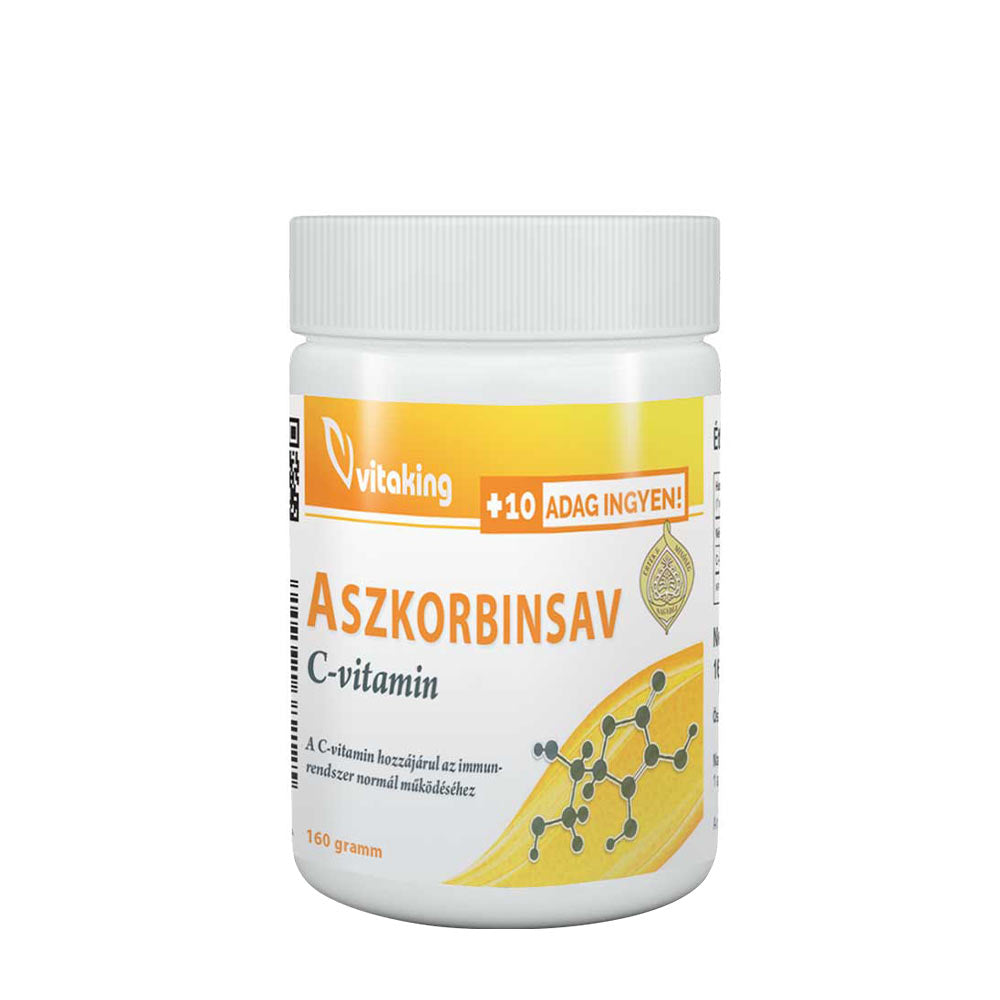 Vitaking Ascorbic Acid Powder 150g for immune support and energy metabolism.