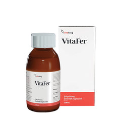 VitaFer iron syrup by Vitaking in 120ml bottle with product box for easy absorption and energy support.