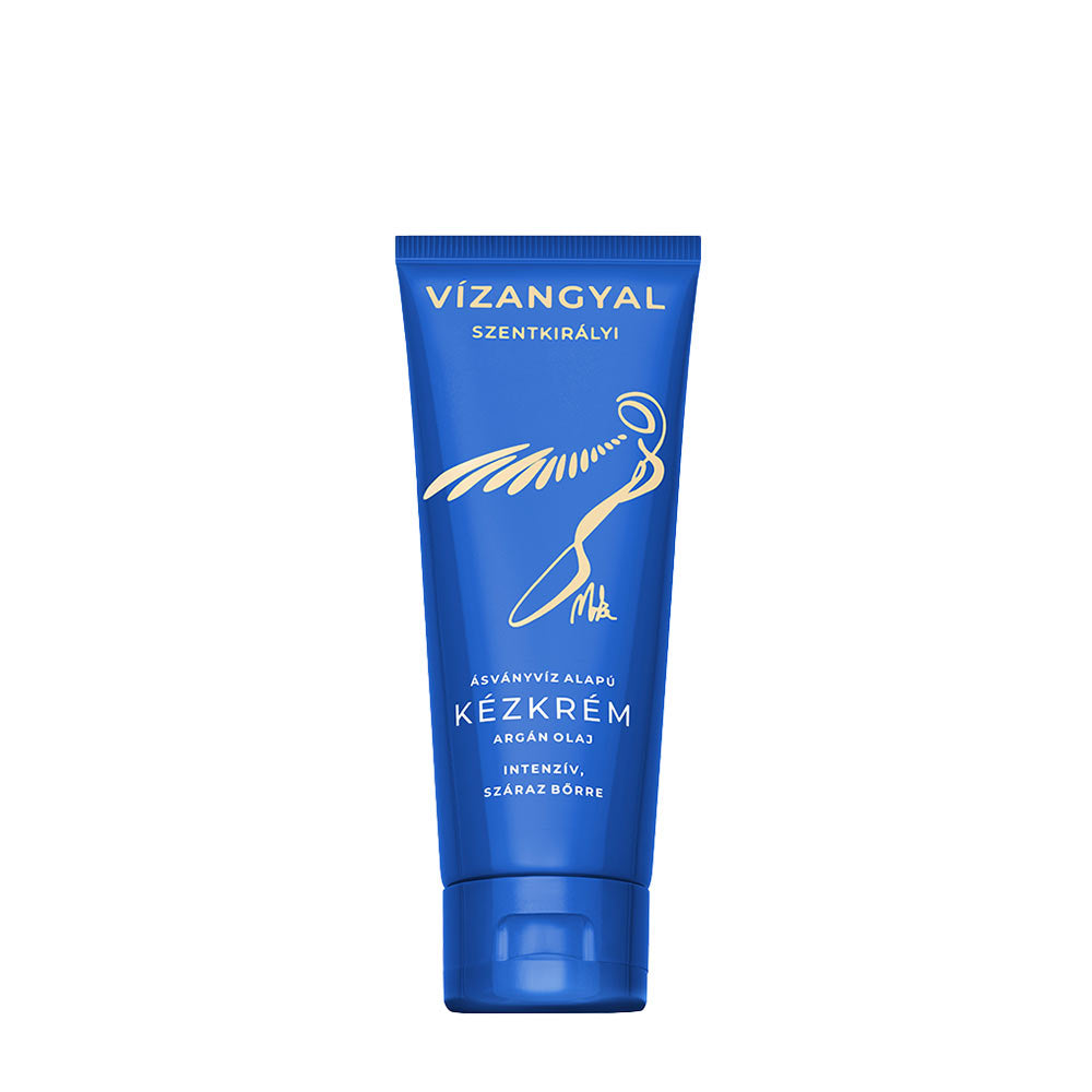 Vízangyal Argan Oil Intensive Hand Cream for dry and mature skin in blue tube packaging.