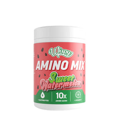 Wispy Amino Mix Sweet Watermelon flavor, featuring electrolytes and 10 essential amino acids for muscle recovery.