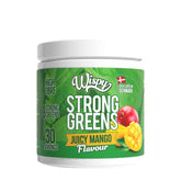 Wispy Strong Greens Juicy Mango flavor supplement with 9 superfoods and high fiber for optimal health.