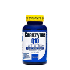 Yamamoto Nutrition Coenzyme Q10 supplement bottle, 60 capsules, 200 mg per serving, powerful antioxidant support.