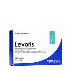 Yamamoto Nutrition Levoris supplement box for gastrointestinal health, featuring 30 capsules of digestive support.