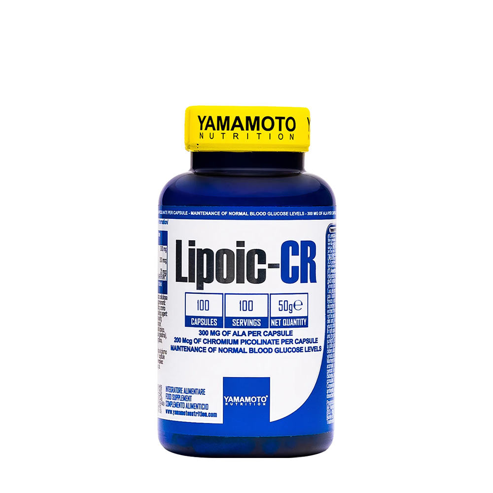 Yamamoto Nutrition Lipoic-CR bottle, 100 capsules for maintaining normal blood glucose levels.