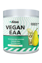 AbsoRICE Vegan EAA 300g pear flavour, essential amino acids supplement, sugar-free and gluten-free.