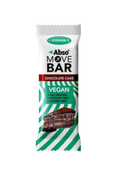AbsoRICE Move Bar Chocolate Cake, vegan, gluten-free, 31% protein, perfect for active lifestyles.