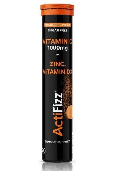 ActiHealth - ActiFizz Vitamin C, 1000mg with Zinc & Vitamin D, Orange - 20 tabs - Nutri.se
