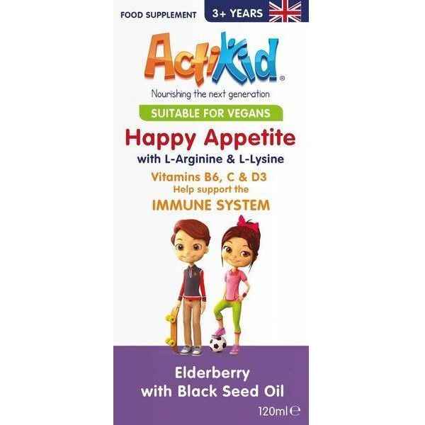 ActiKid - Happy Appetite Immune System, Elderberry with Black Seed Oil - 120 ml.
