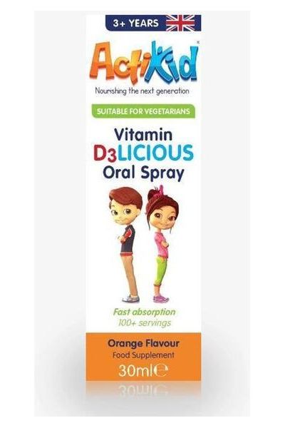 ActiKid - Vitamin D3LICIOUS Oral Spray, Orange - 30 ml. - Nutri.se
