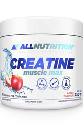 Allnutrition Creatine Muscle Max in apple flavor, 250g, micronized creatine for strength and performance.