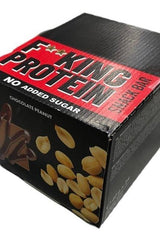 Allnutrition Fitking Protein Snack Bar box featuring chocolate peanut flavor, no added sugar, and high protein content.