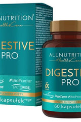 Allnutrition Digestive Pro dietary supplement with 60 vegan capsules for improved digestion and gut health.