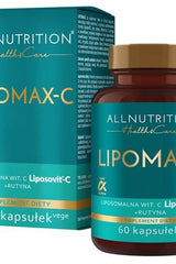 Allnutrition Lipomax-C vitamin C supplement with Liposovit-C formula, 60 vegan capsules for immune support.