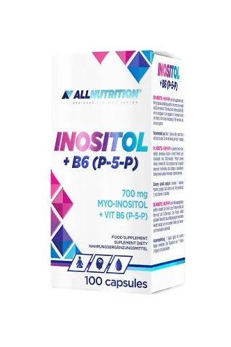 Allnutrition Inositol + B6 supplement with 100 capsules for nerve support and hormonal balance.
